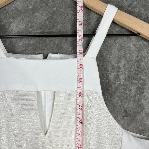 Trina Turk Parson Women's Mini Dress Size 2 White Bridal Sleeveless Keyhole Boho - Picture 4 of 9